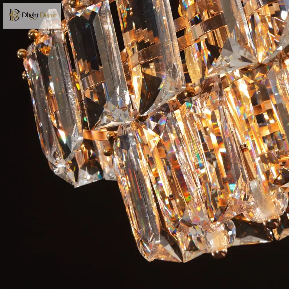 LED Crystal Gold Chandelier | Living Room Home Lighting