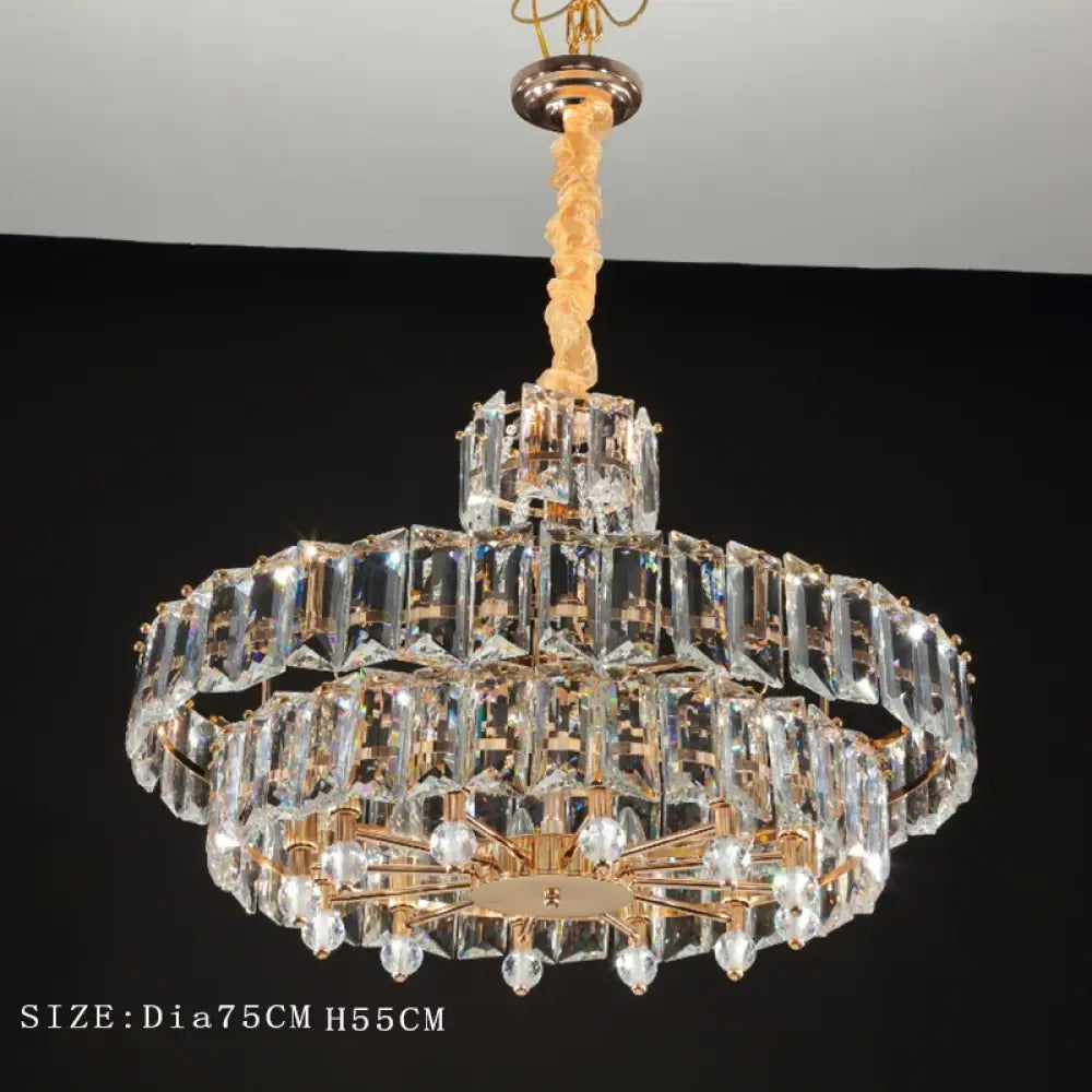 LED Crystal Gold Chandelier | Living Room Home Lighting