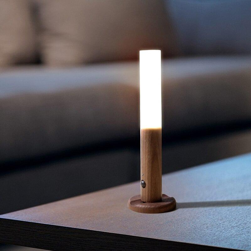 Rechargeable Wooden Wall Sconce with Motion Sensor | Cordless LED Night Light