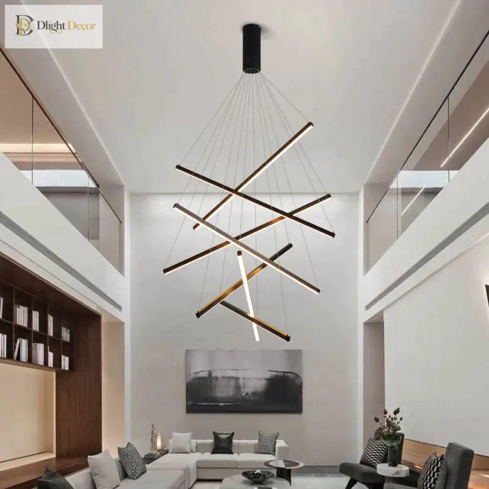 LED Modern Black Chandelier | Hallway & Entry Lighting