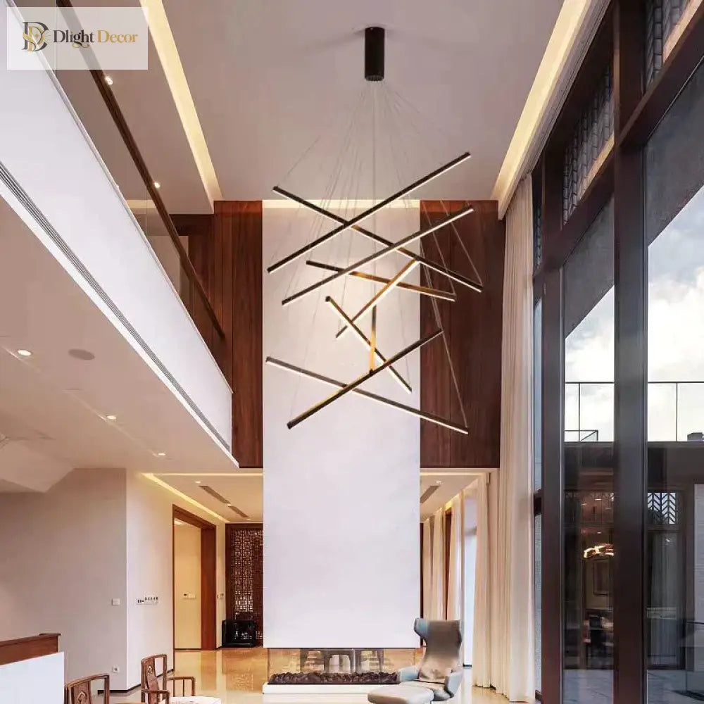 LED Modern Black Chandelier | Hallway & Entry Lighting