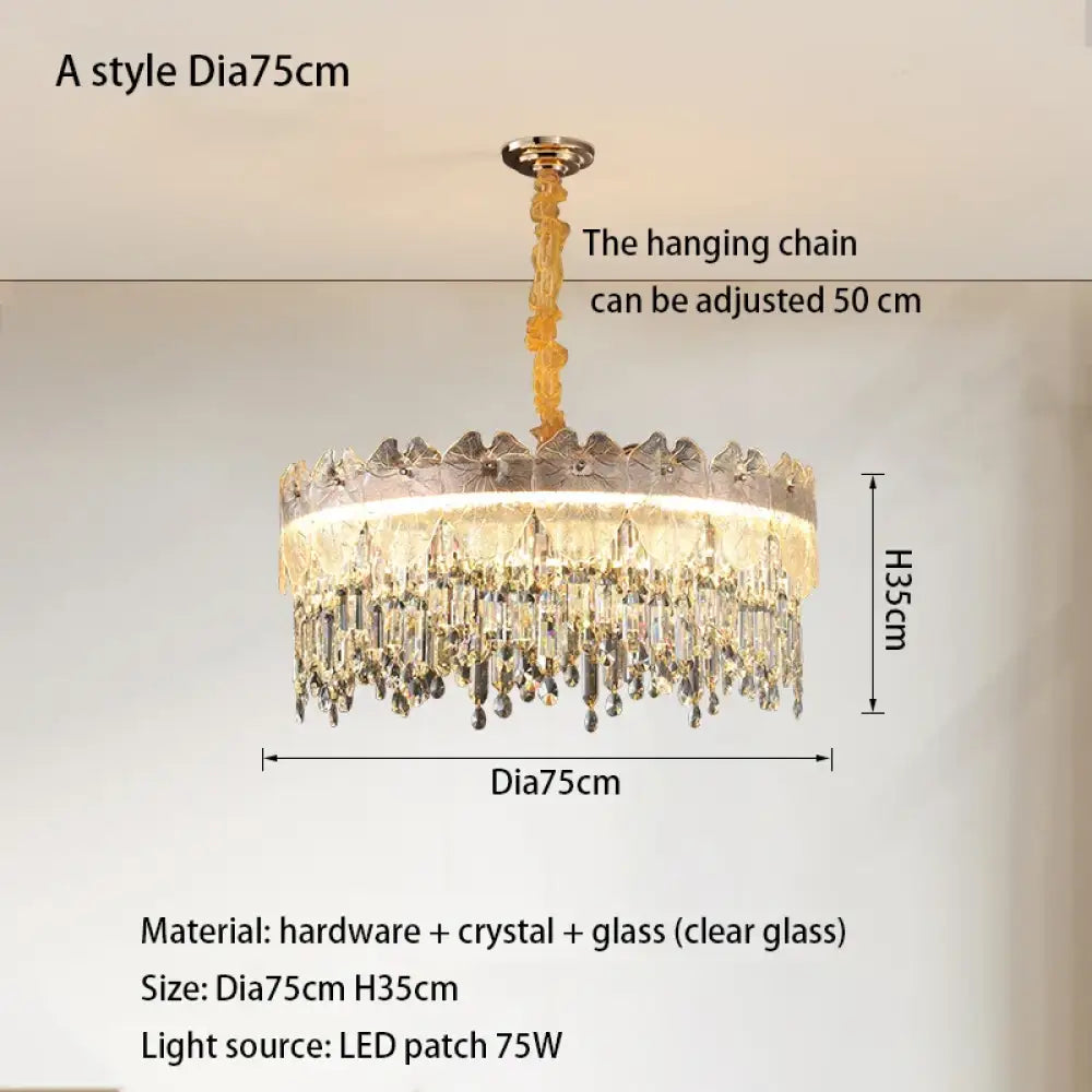 LED Modern Crystal Gold Chandelier | Kitchen Island Lighting