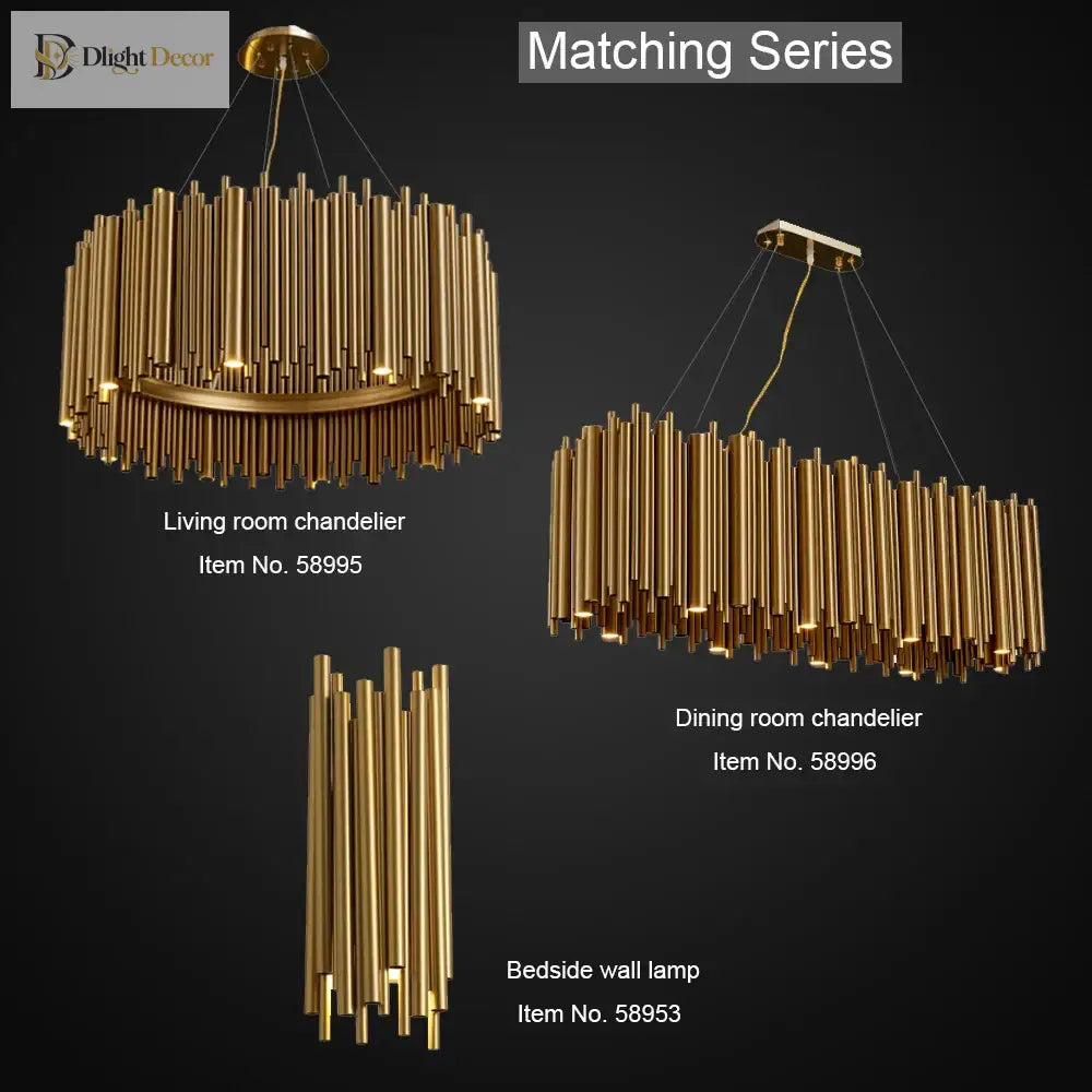 LED Modern Gold Chandelier | Modern Living Room Lighting
