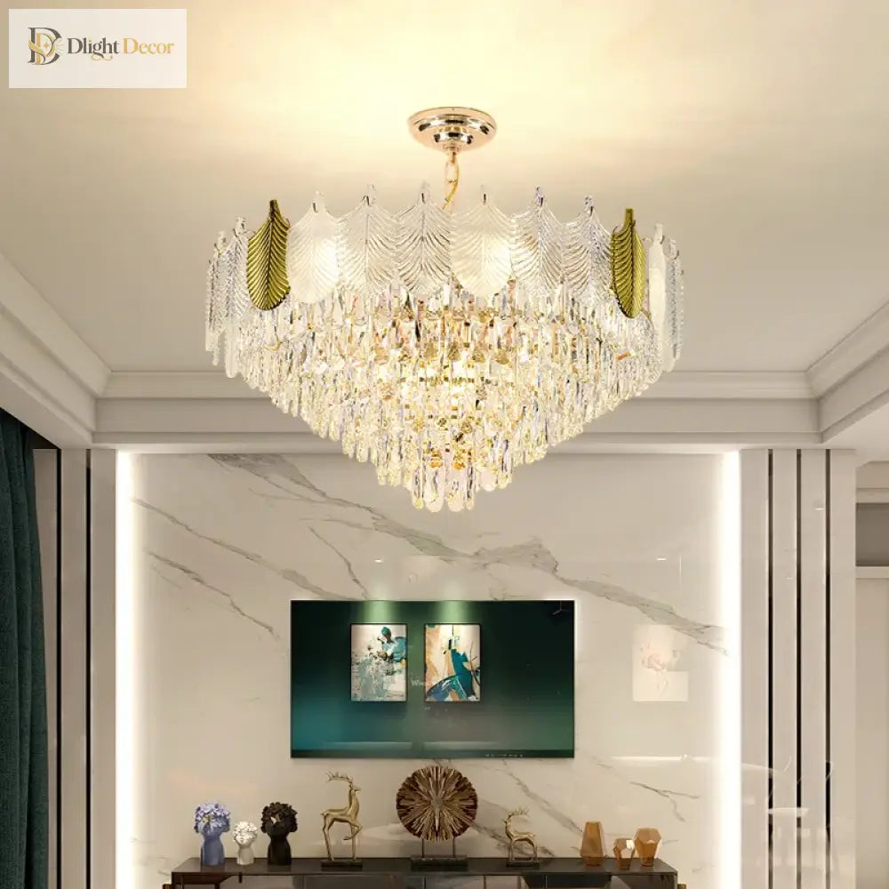 Light Crystal Chandelier | Modern Dining Room Lighting