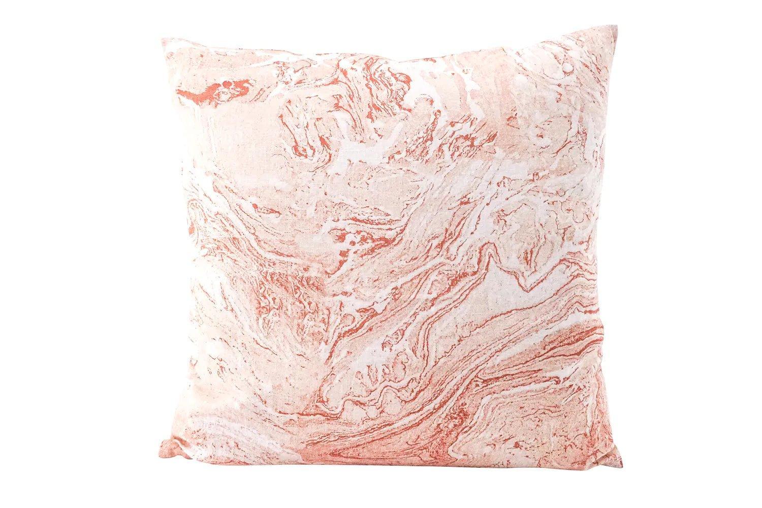 Linen Pillow Covers in Handcrafted Marble Print