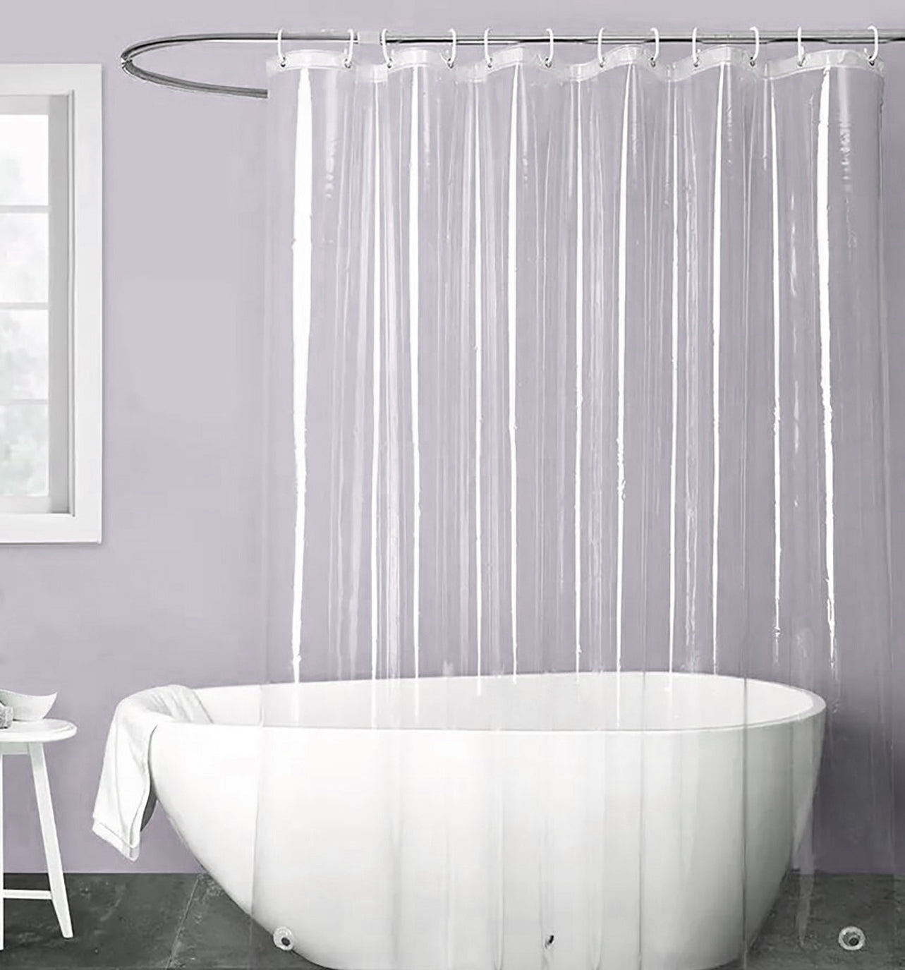 70" x 72" - Clear Transparent Vinyl Shower Curtain Liner Waterproof
