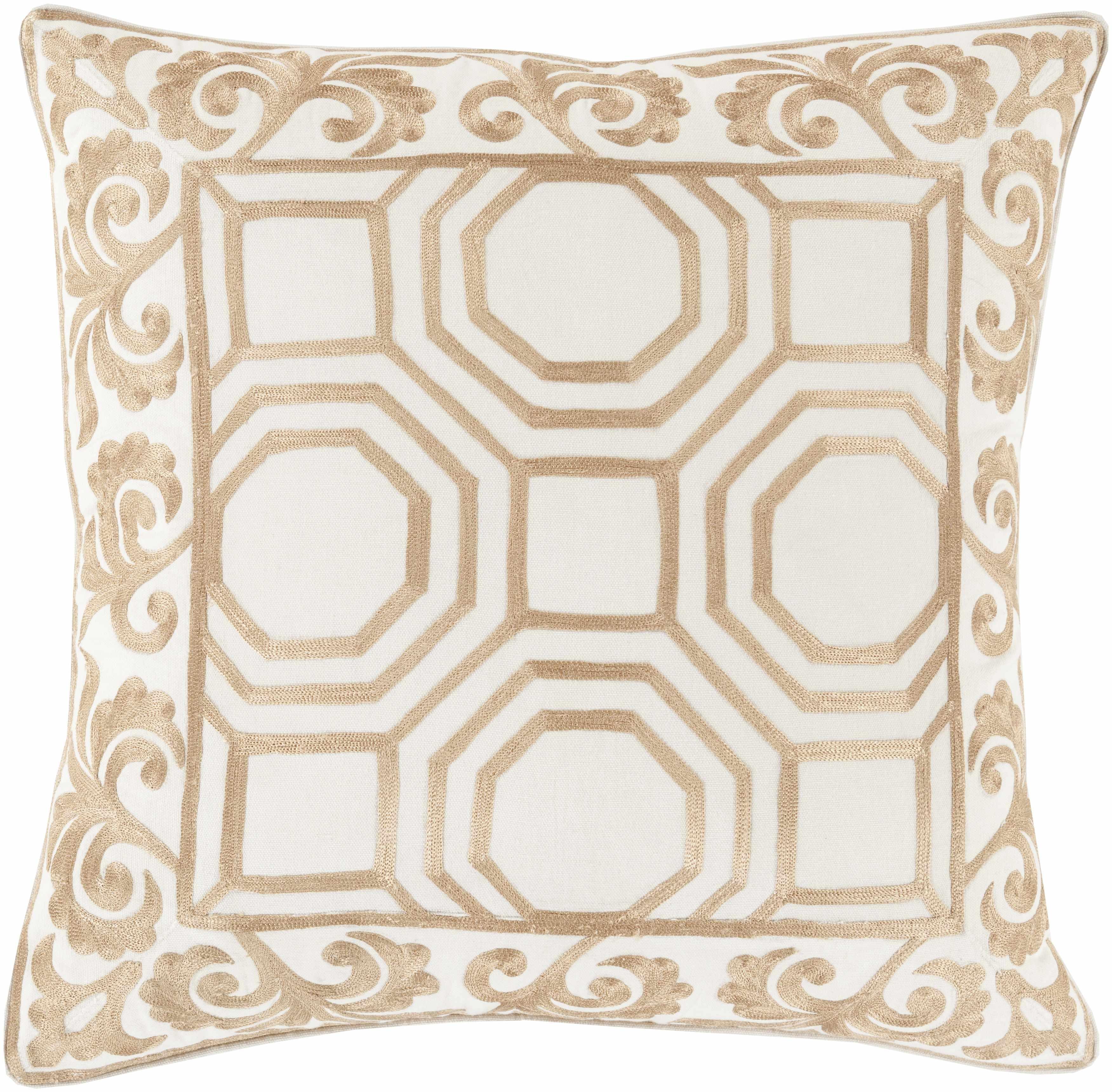 Lititz Gold Geometric Scroll Accent Pillow - PRHOMZ