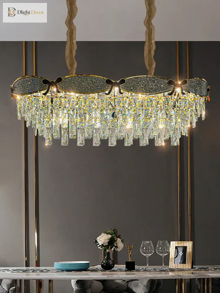 Living Crystal Chandelier | Modern Dining Room Lighting