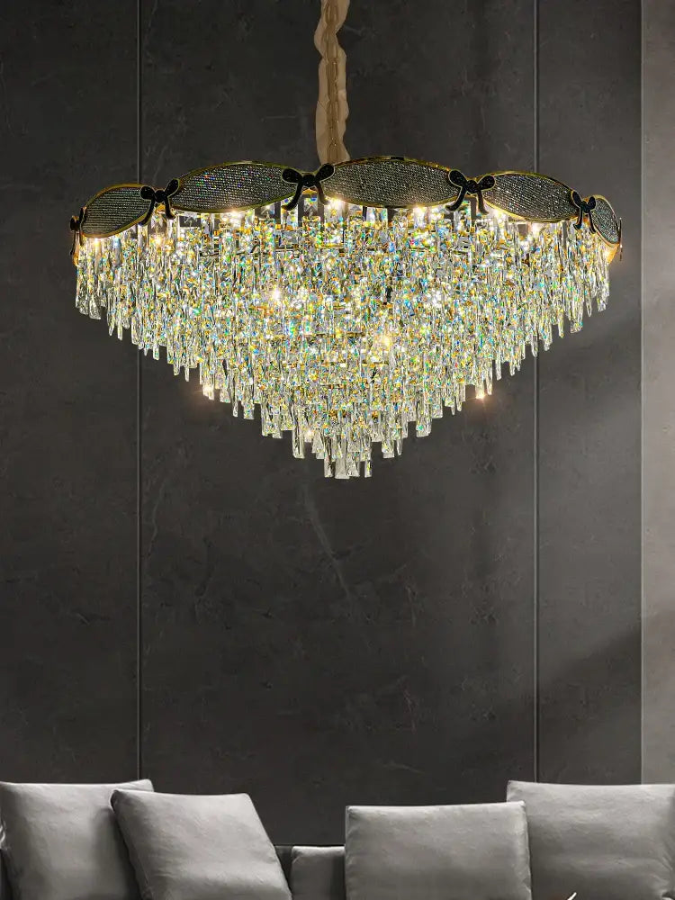 Living Crystal Chandelier | Modern Dining Room Lighting