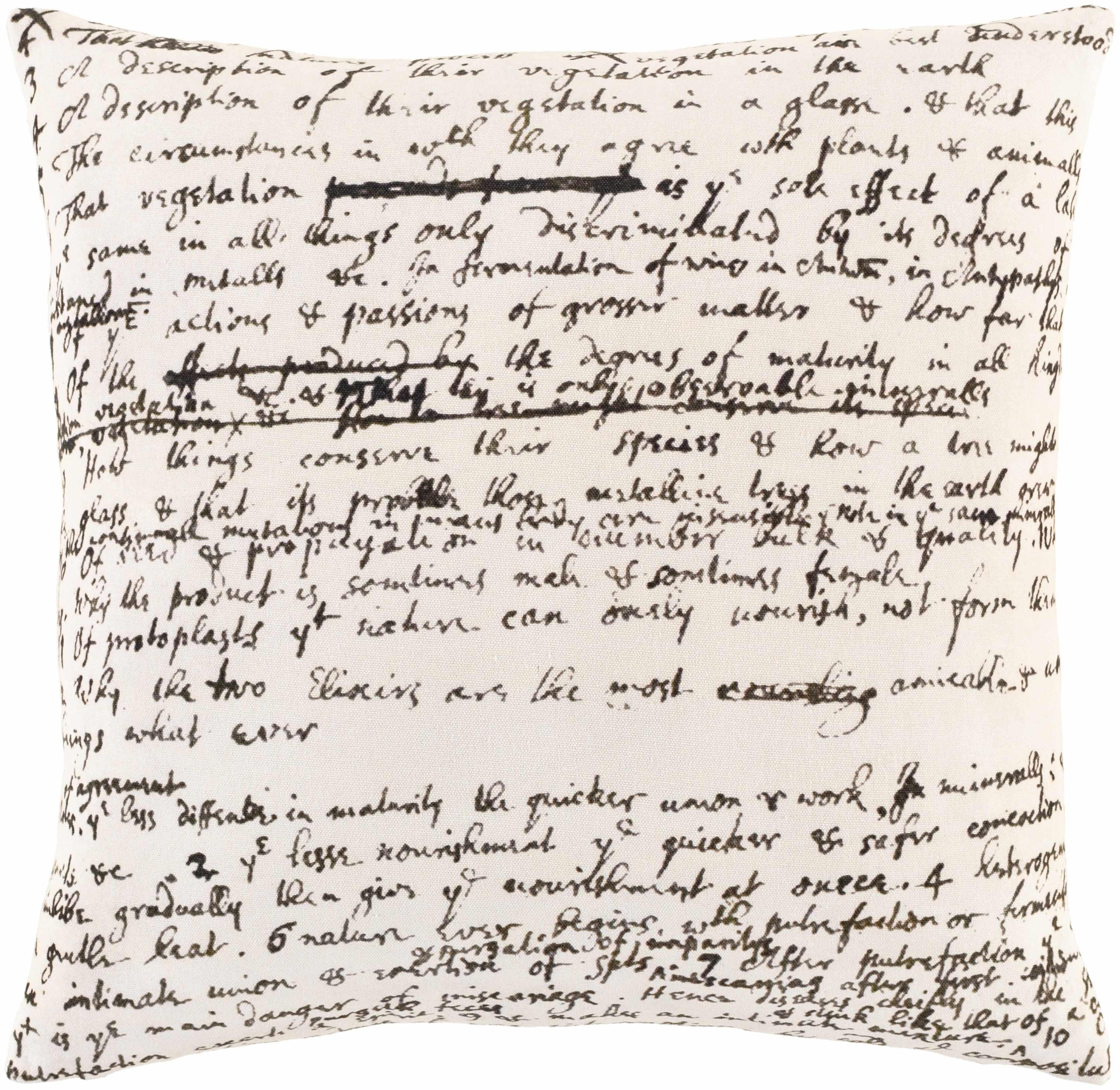 Ellerton Black Script Handwriting Throw Pillow - Clearance - PRHOMZ