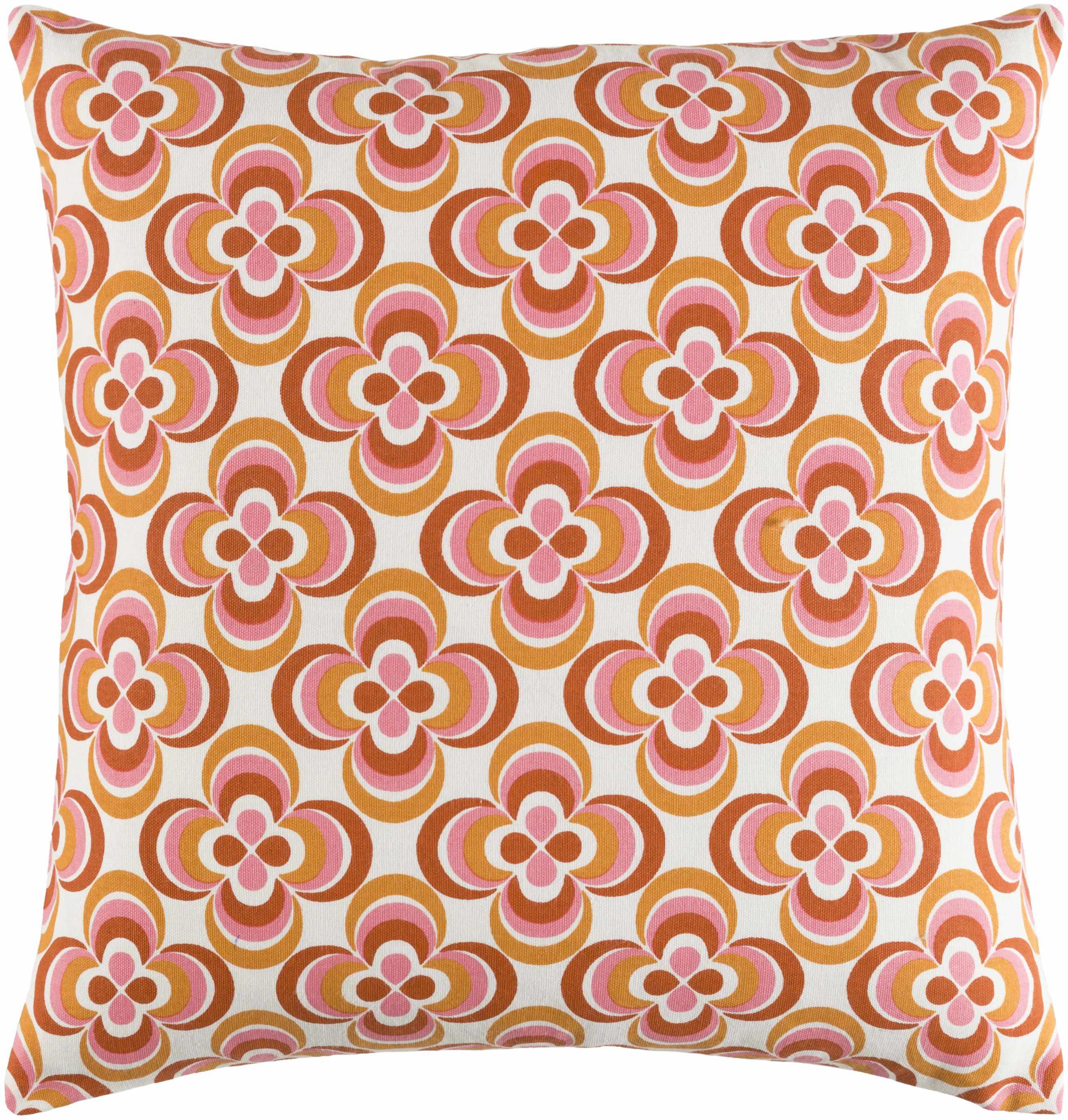 Longhorsley Retro Orange Floral Accent Pillow - Clearance - PRHOMZ