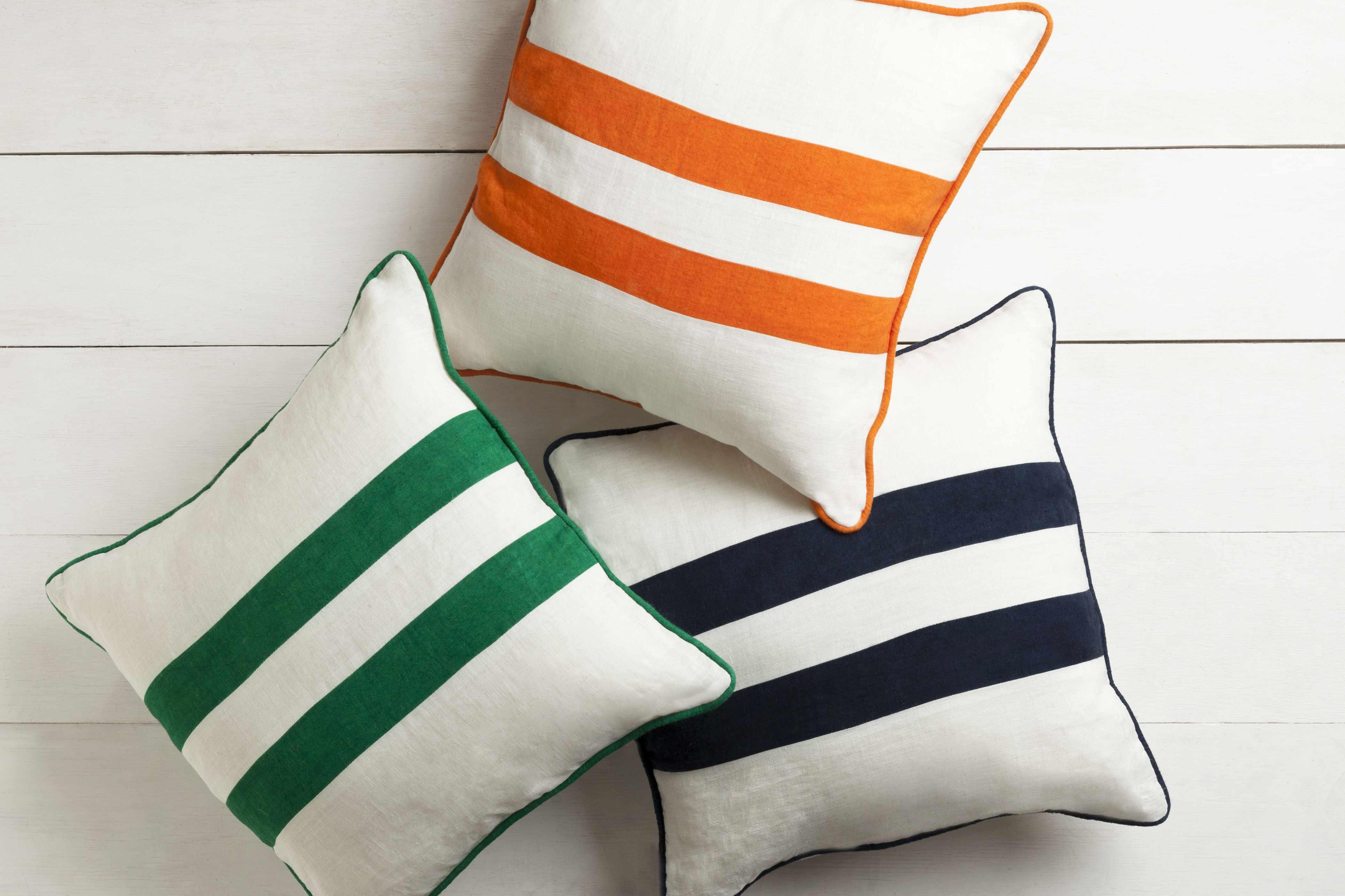 Robertson Green White Striped Accent Pillow - Clearance - PRHOMZ