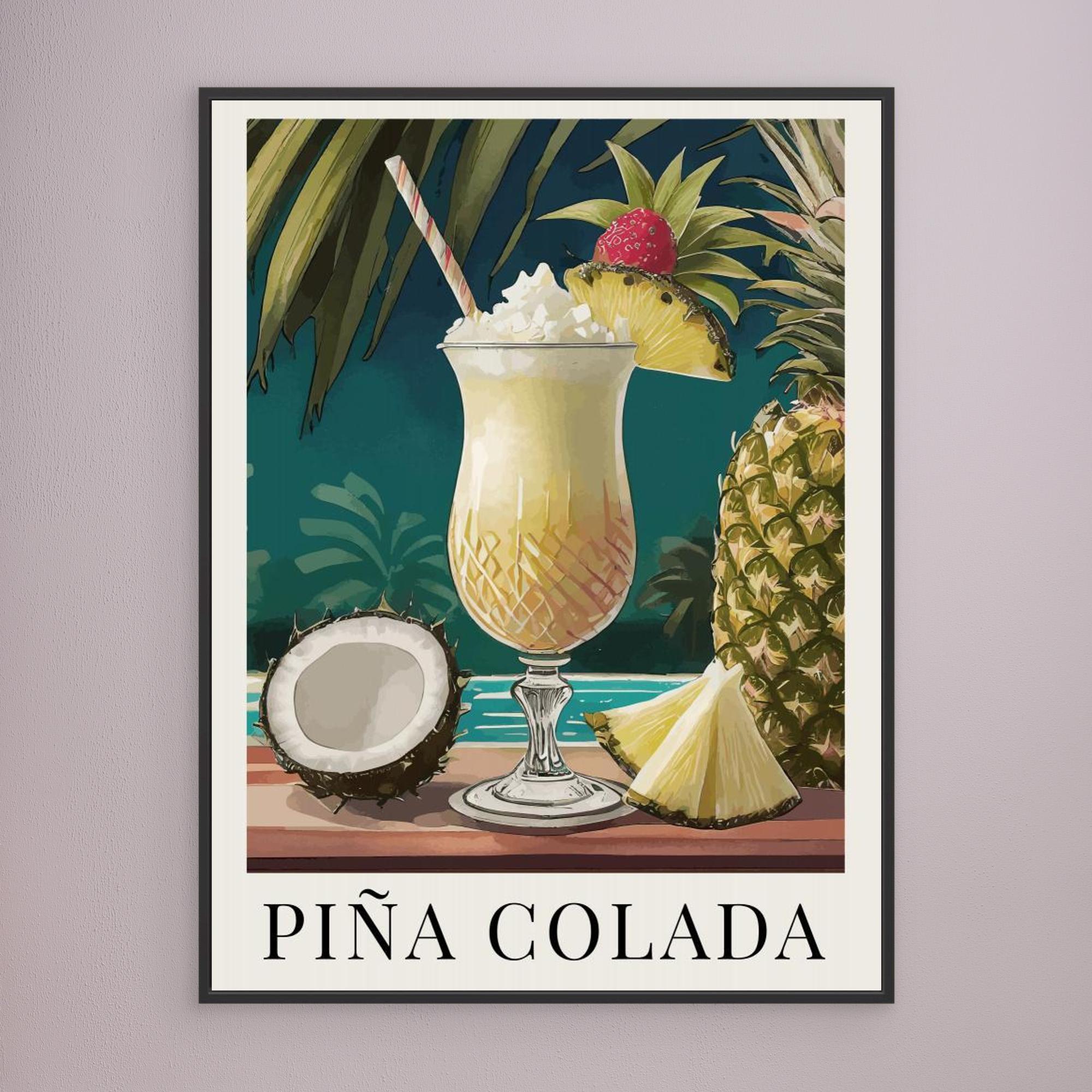Pina Colada abstract tropical art print by Andreas Magnusson – modern wall decor with bold colors