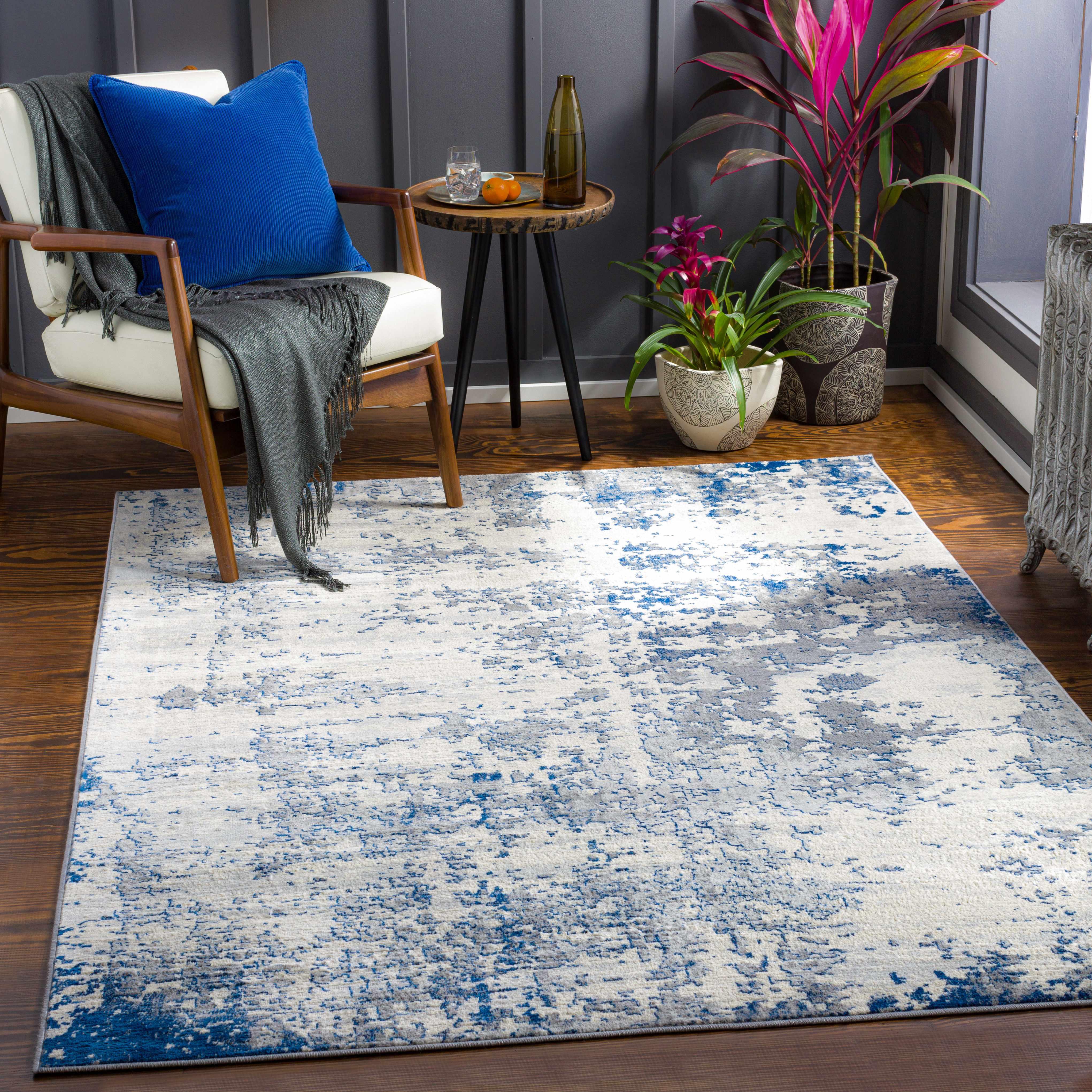 Lubao Blue Contemporary Rug - PRHOMZ