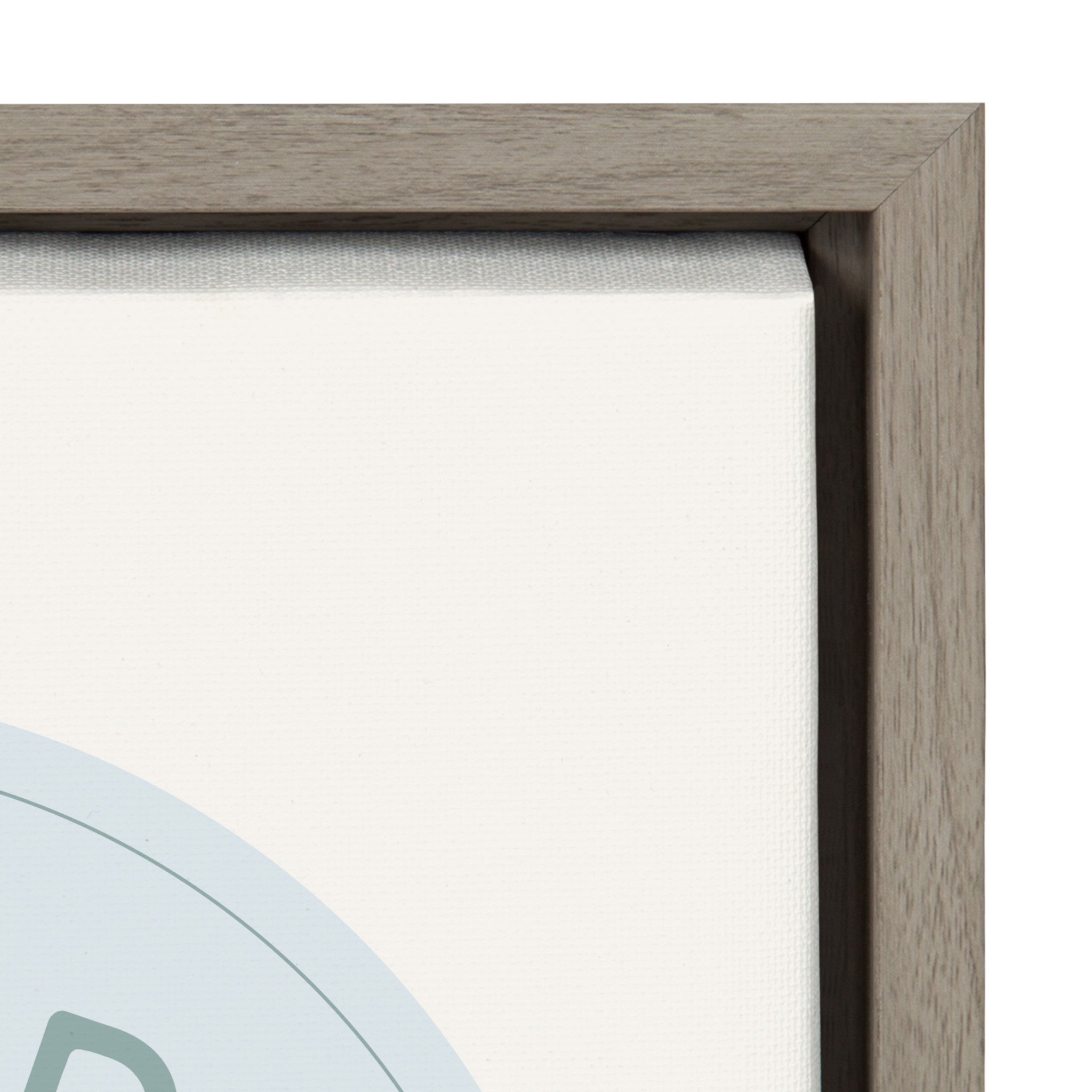 Sylvie Good Vibes Only Pale Blue Button Framed Canvas by The Creative Bunch Studio