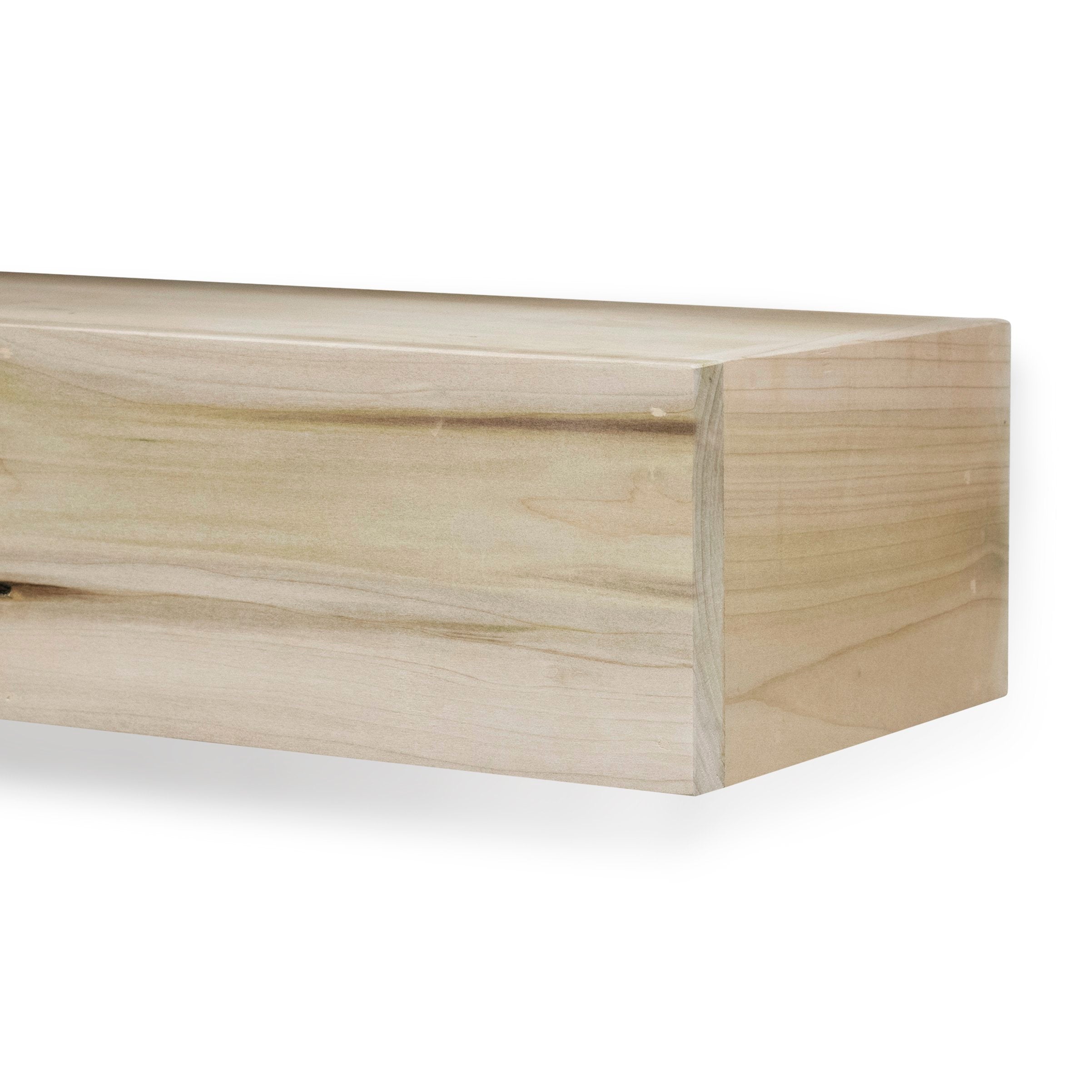 Farmhouse Poplar Wood Floating Fireplace Mantel