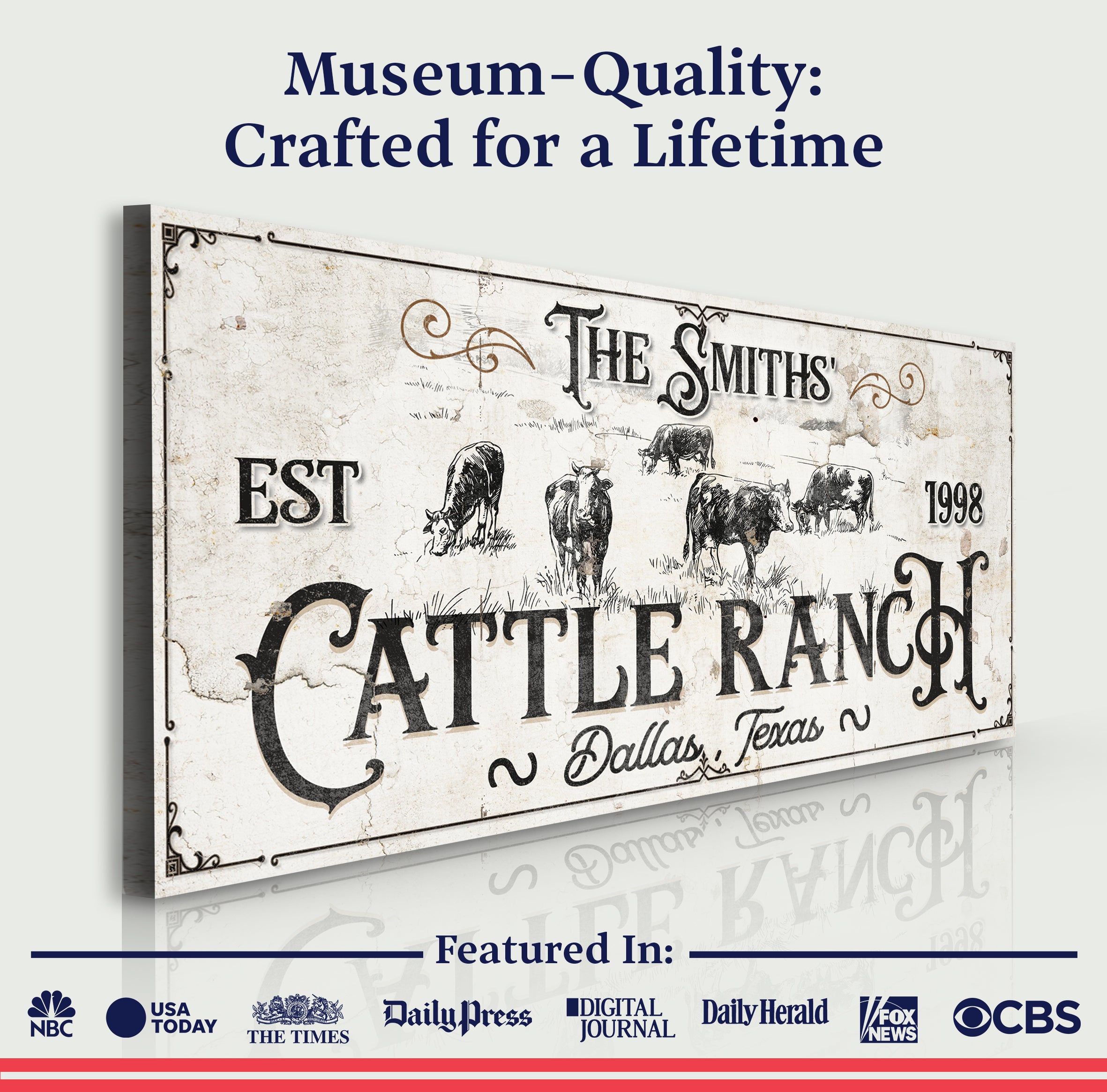 Branded Cattle Ranch Sign III