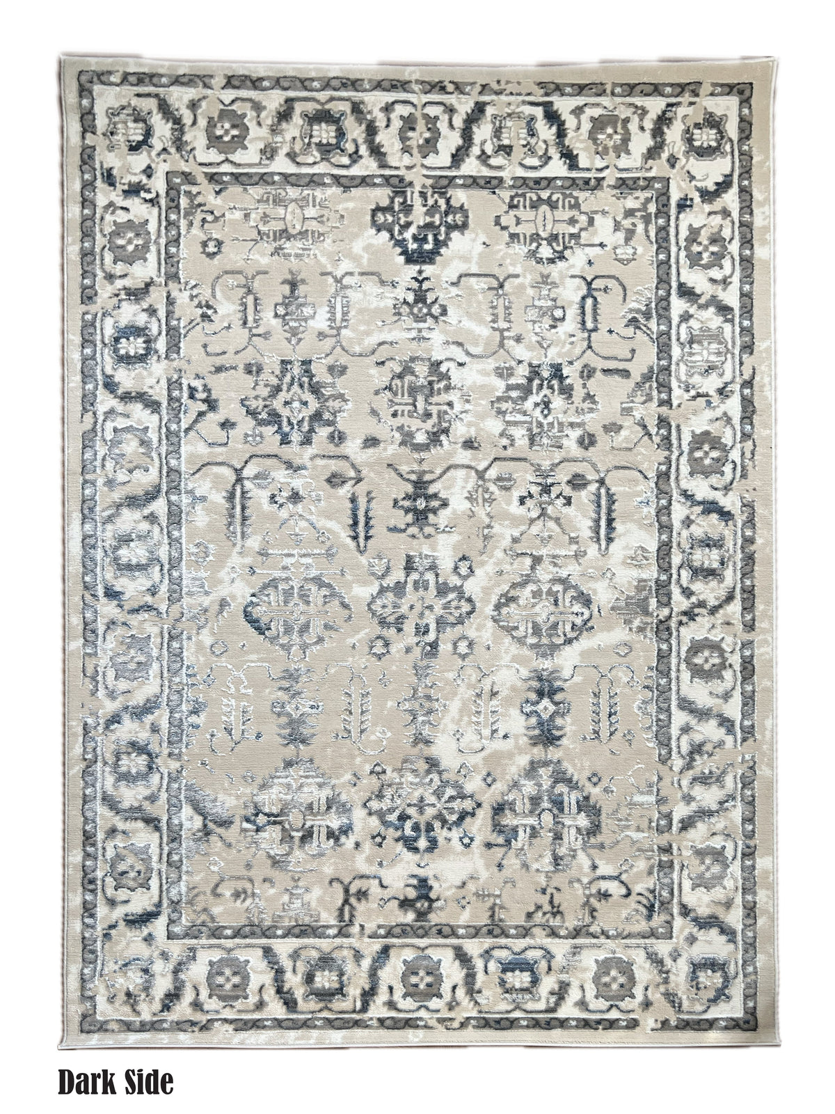 ROY's Home High&Low Area Rugs, Silver and Dark Shiny Effect