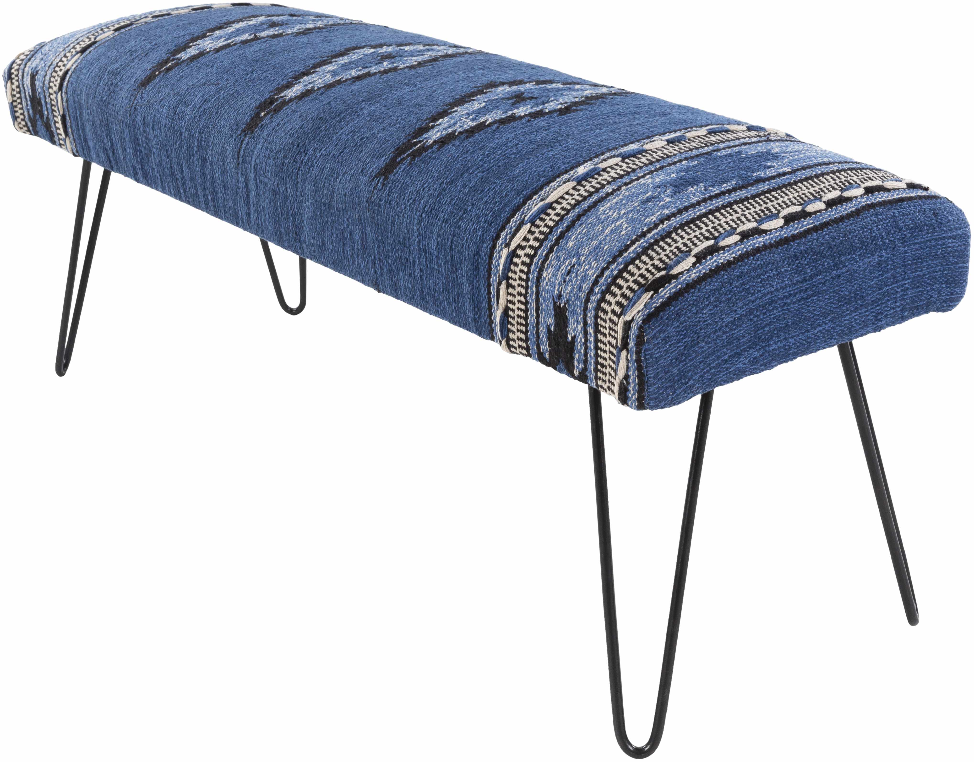 Wesselsbron Navy Striped Upholstered Bench-0