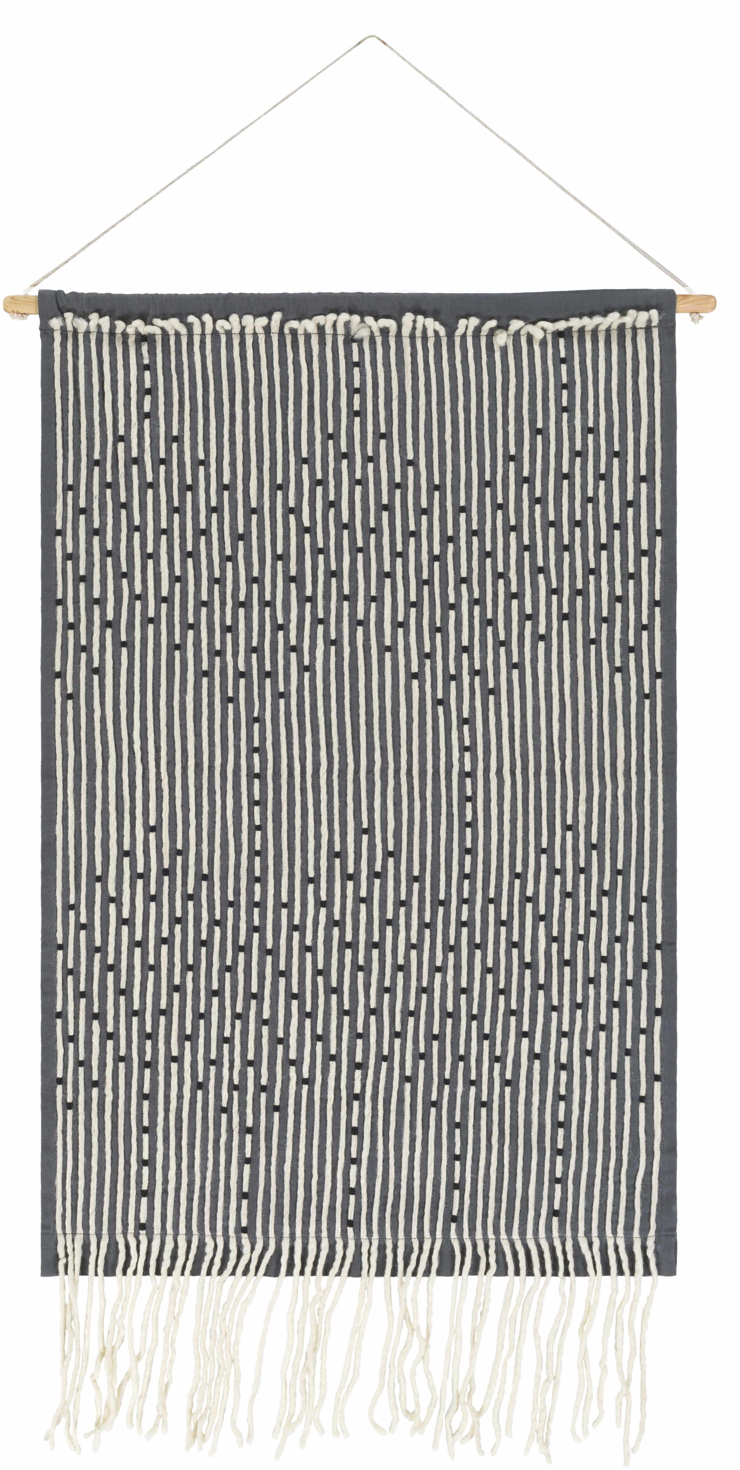 Mansura Gray and White Patterned Wall Hanging - PRHOMZ