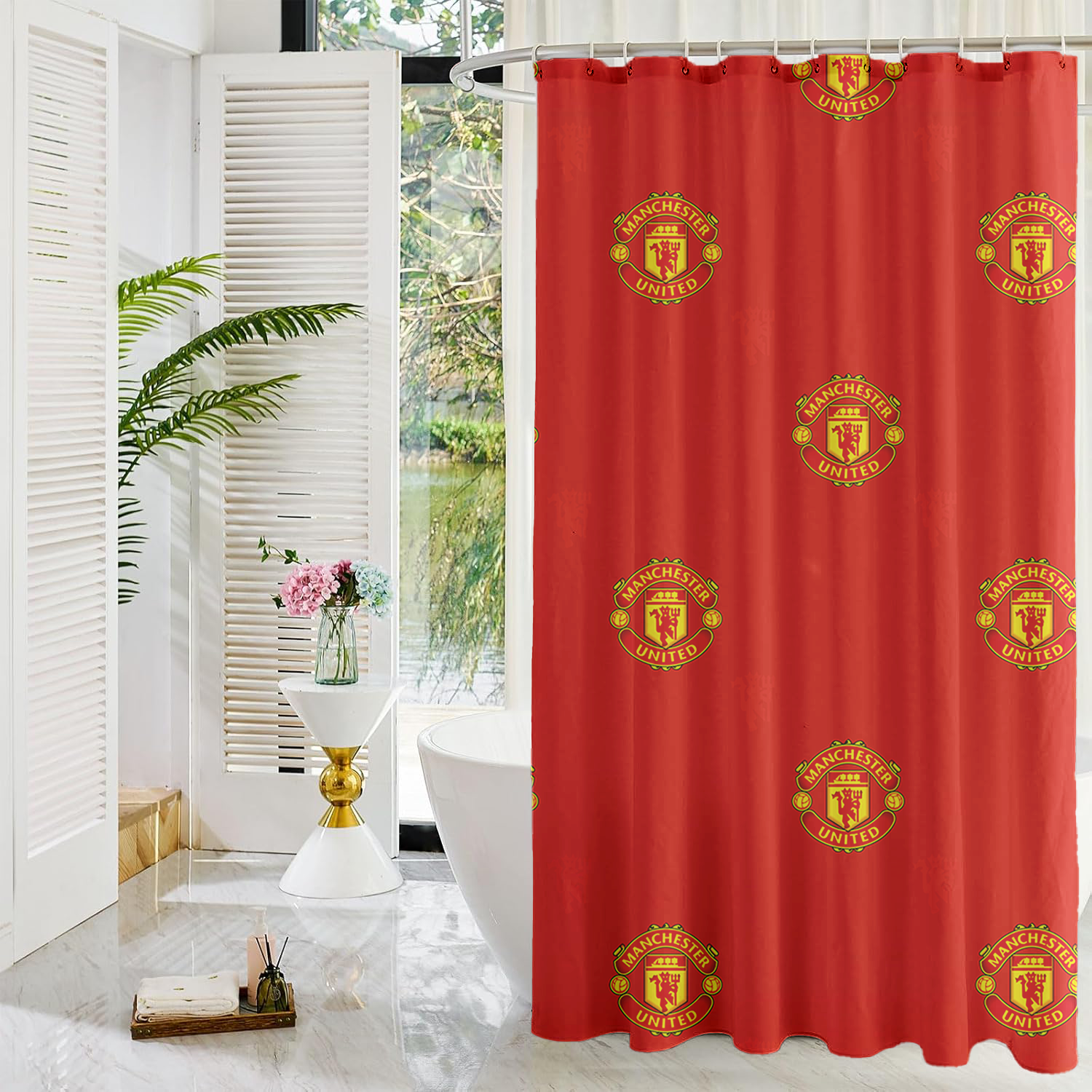 Manchester United FC Shower Curtain | Red & Black | Various Sizes | UK-1