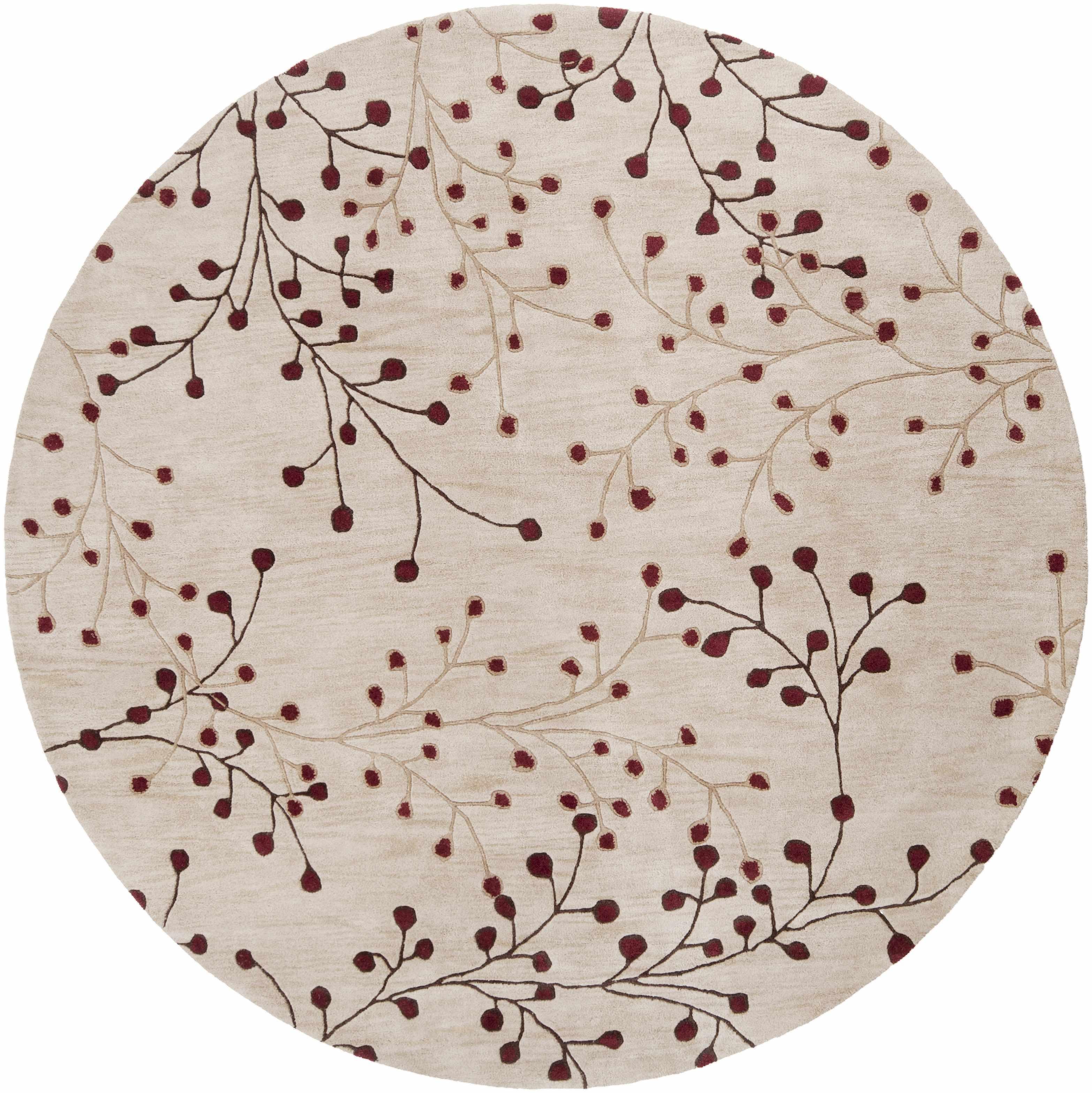 Elsu Beige&Burgandy Wool Rug - PRHOMZ