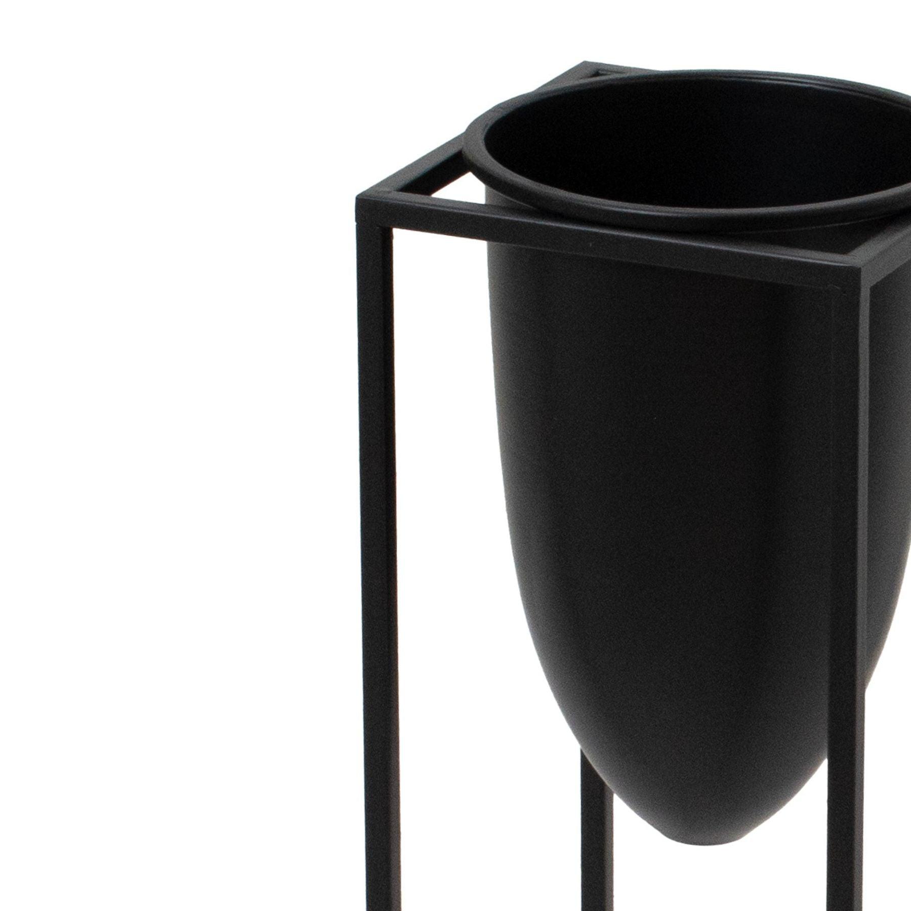 Matt Black Bullet Planter On Black Frame - PRHOMZ