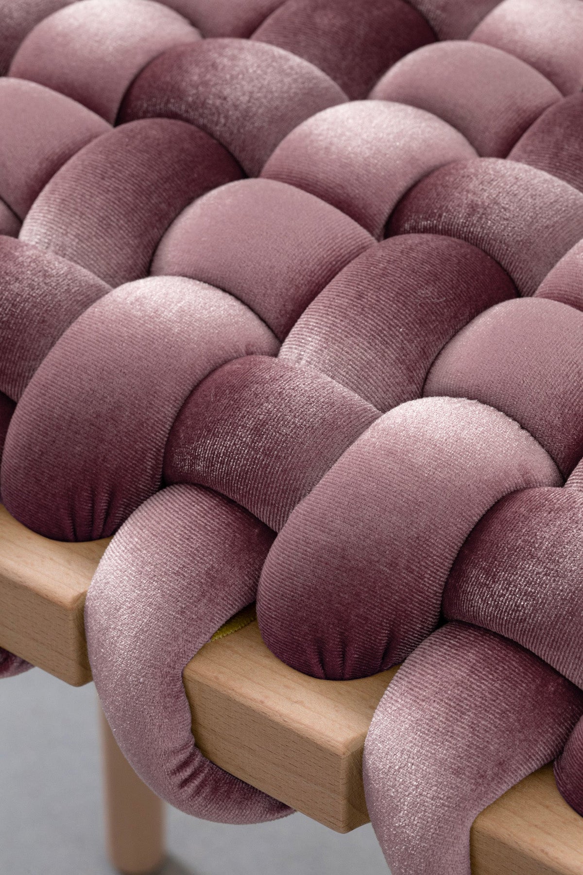 Mauve Velvet Woven Bench