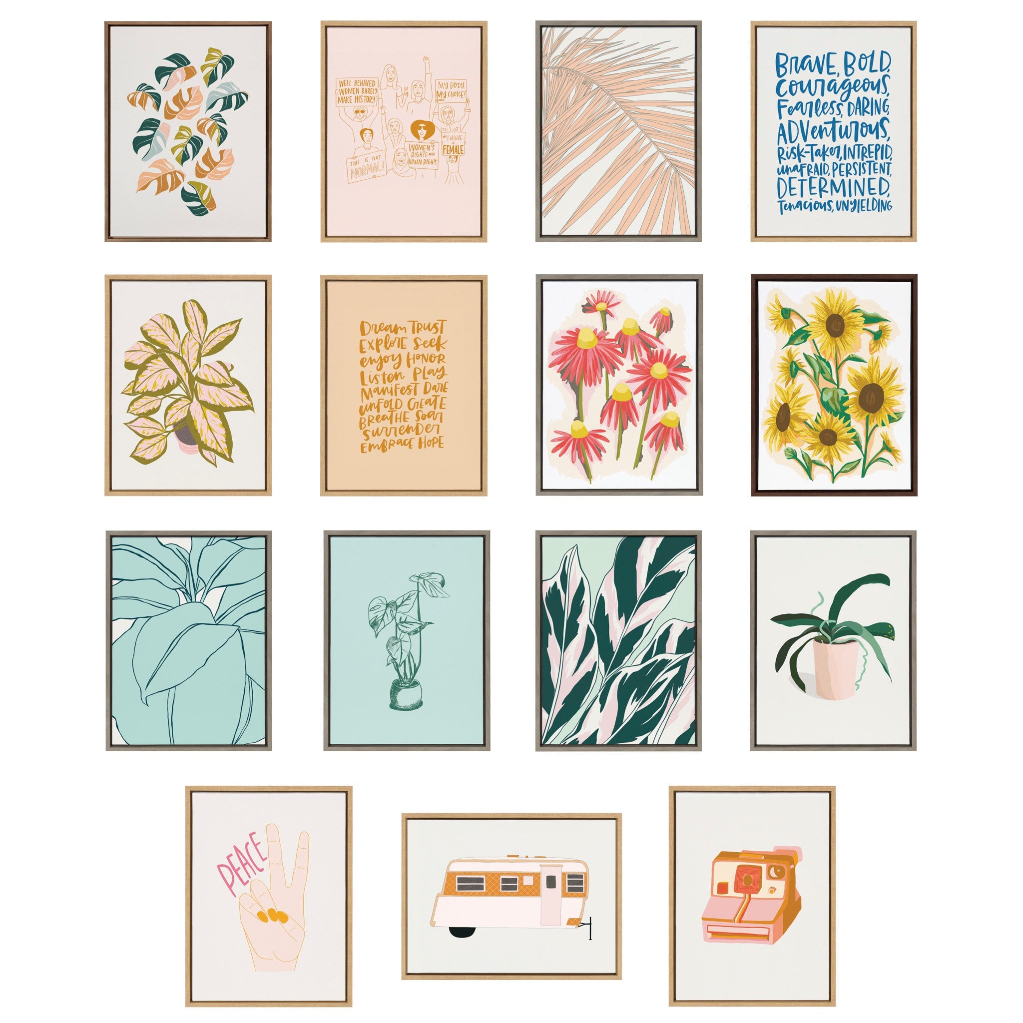 Sylvie Sea Plant and Ocean Treasures Framed Canvas Set by Alicia Schultz