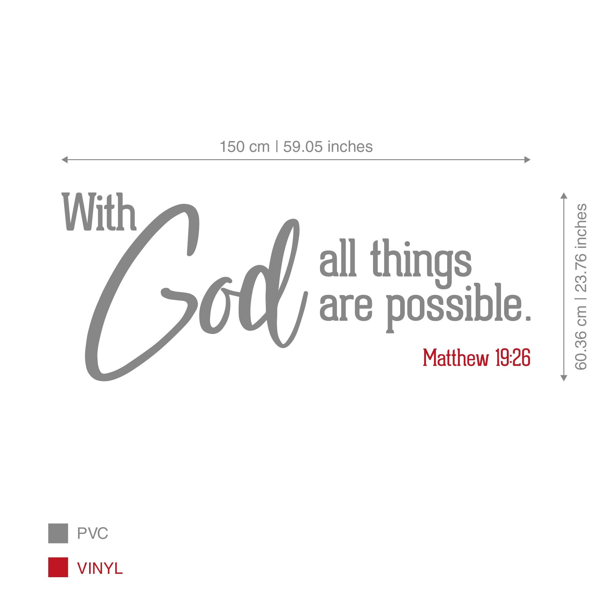 With God All Things 3D Wall Sign - PRHOMZ