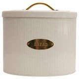 Metal Bread Storage Box with Lid – Cream with Brass Accent