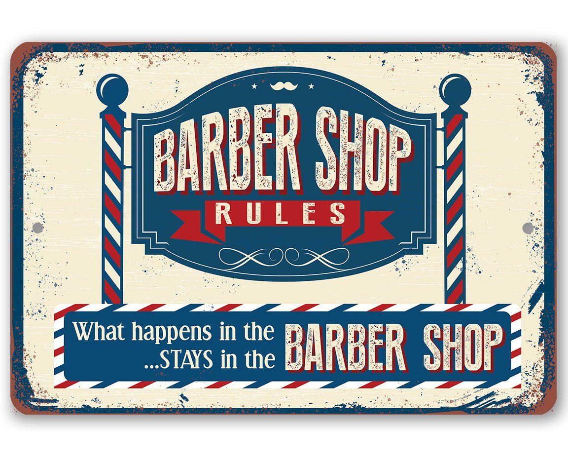 Barber Shop Rules - Metal Sign
