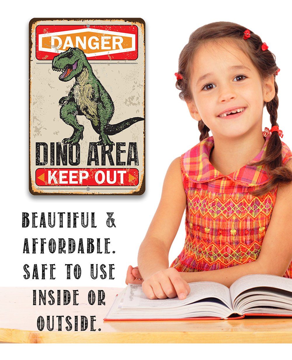 Danger Dinosaur Area Keep Out - Metal Sign