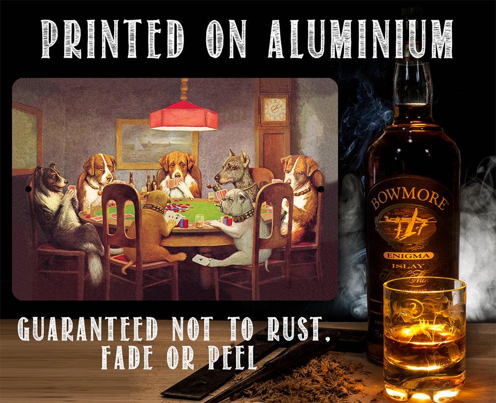 Dogs Playing Poker - Metal Sign