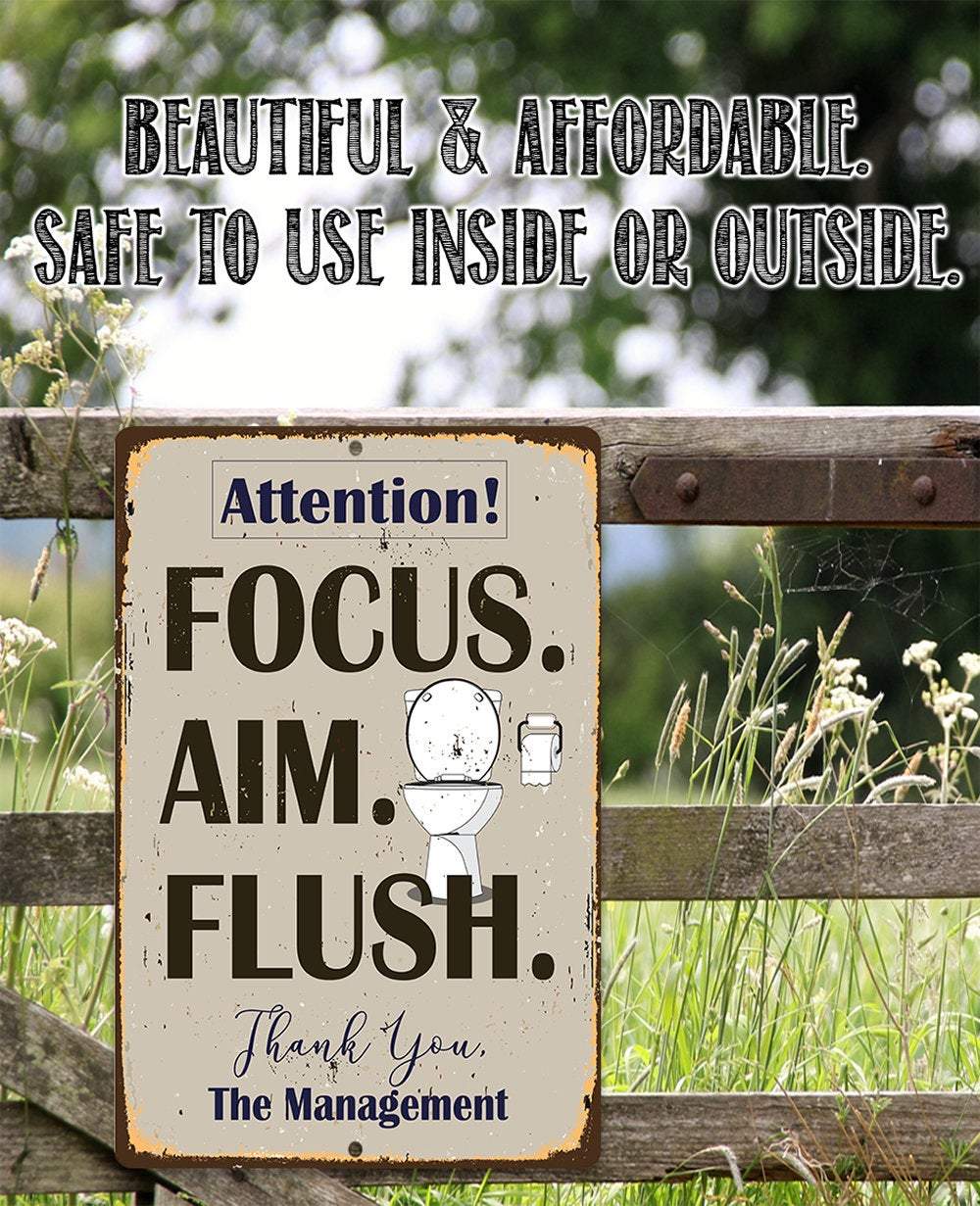Focus Aim Flush - Metal Sign