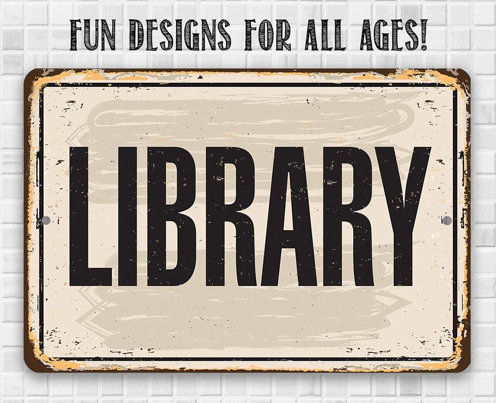 Library - Metal Sign