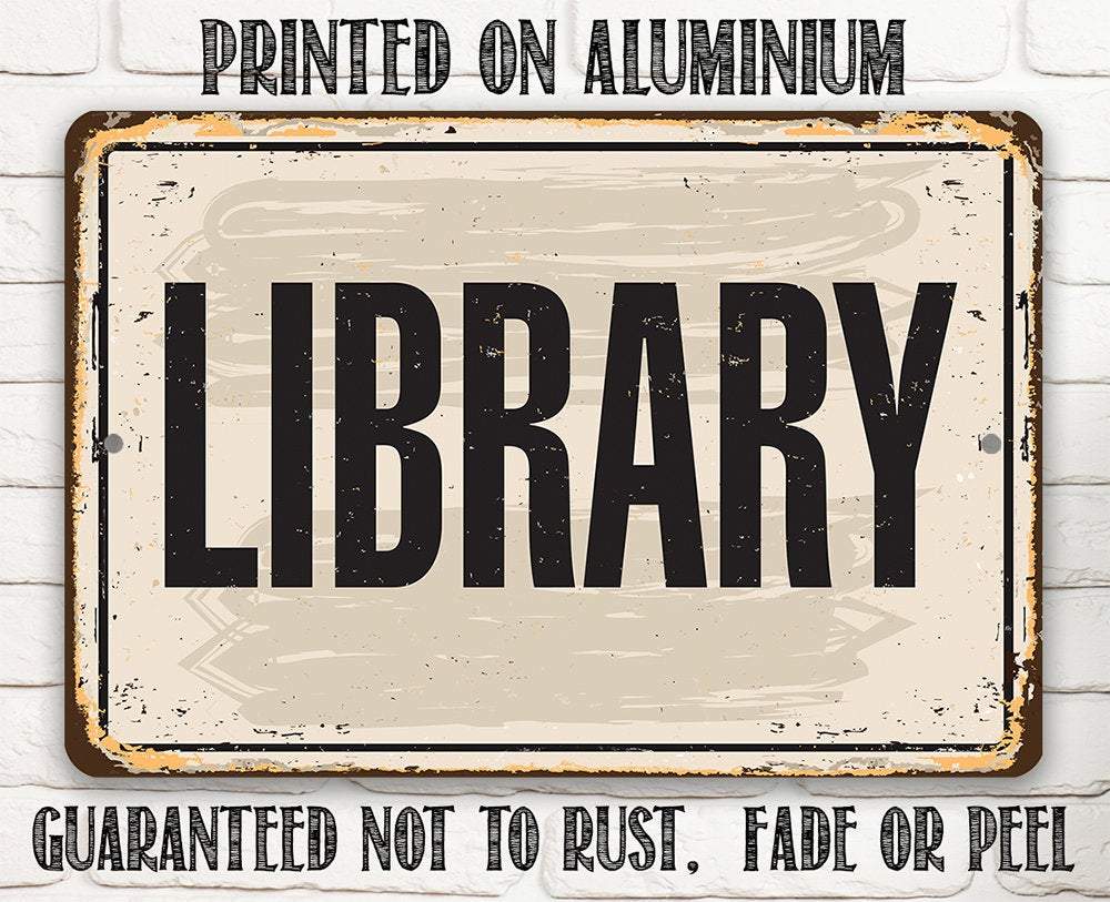 Library - Metal Sign