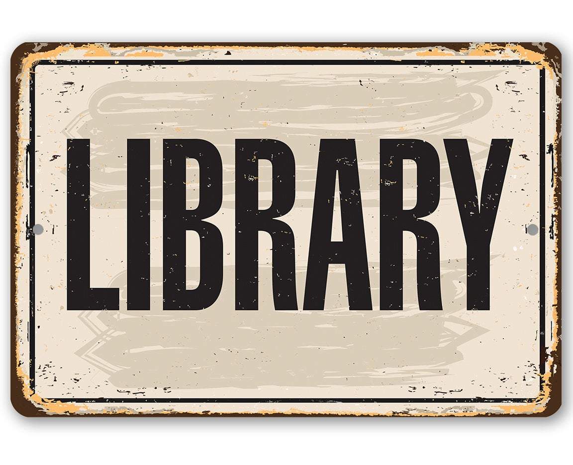 Library - Metal Sign