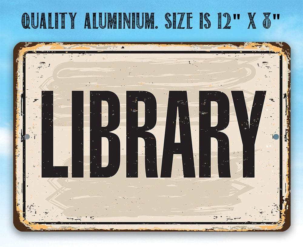 Library - Metal Sign
