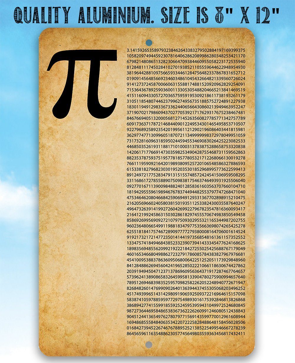 Pi (Digits) - Metal Sign