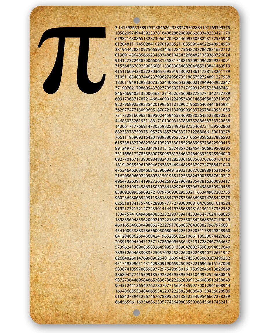 Pi (Digits) - Metal Sign