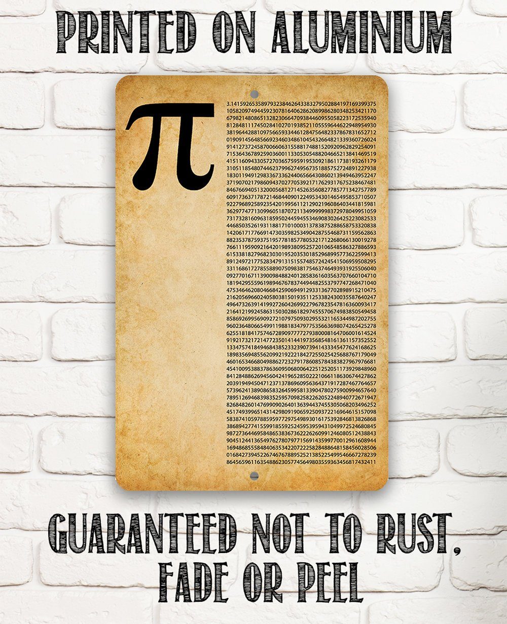 Pi (Digits) - Metal Sign