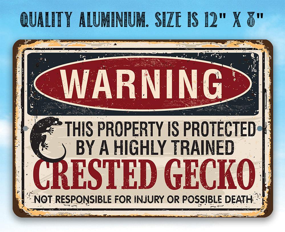Property Protected By Crested Gecko - Metal Sign