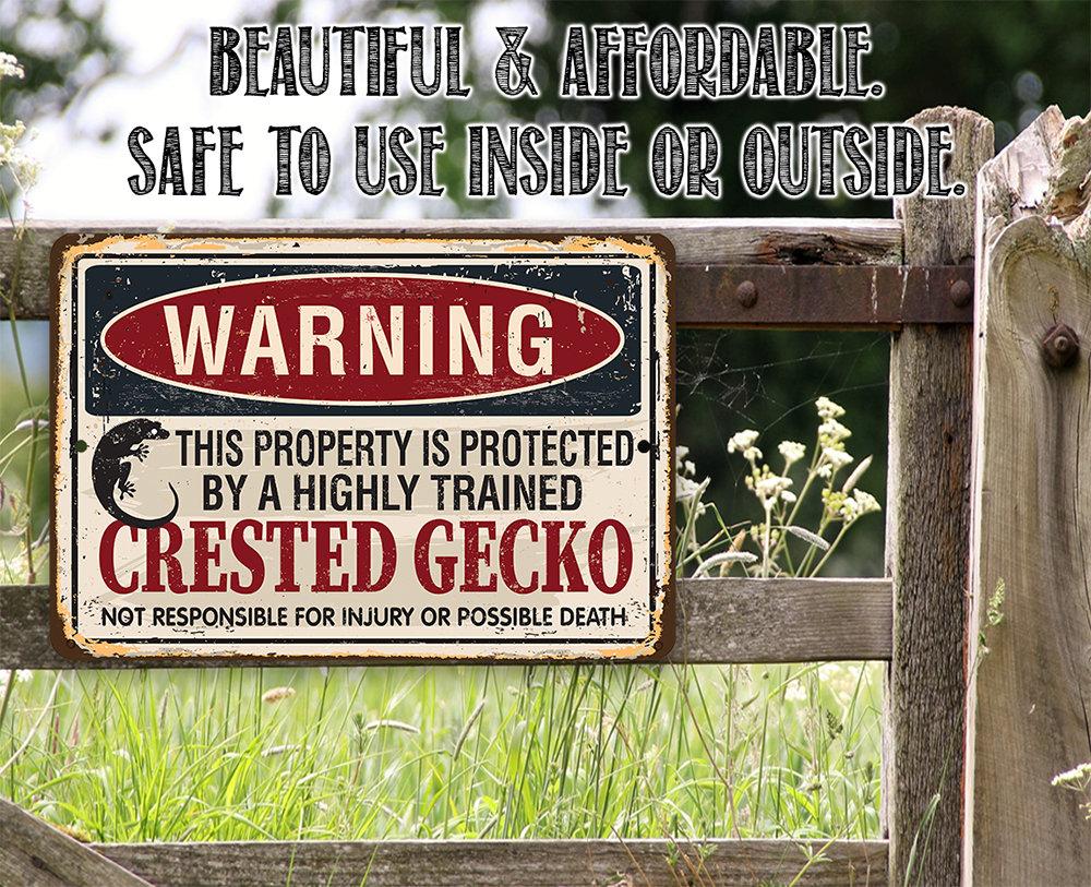 Property Protected By Crested Gecko - Metal Sign