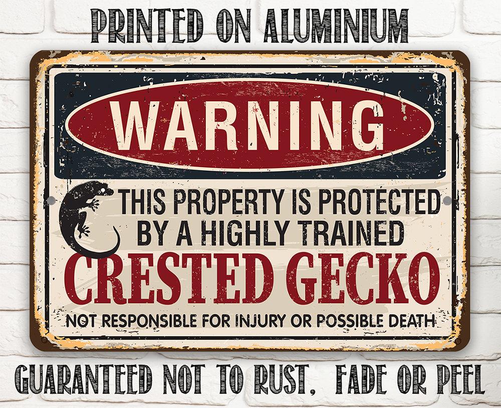 Property Protected By Crested Gecko - Metal Sign