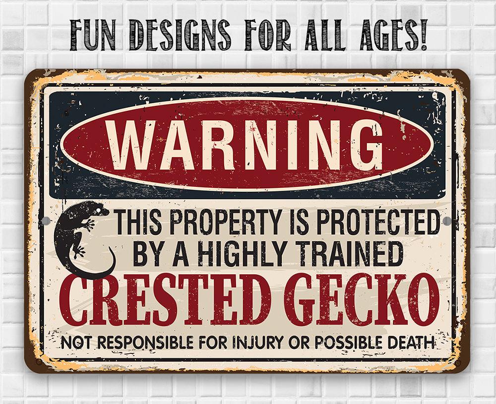 Property Protected By Crested Gecko - Metal Sign