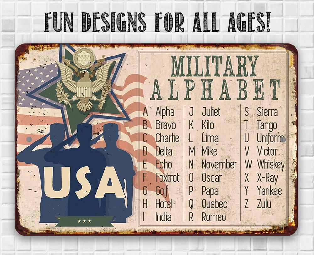 USA Military Alphabet - Metal Sign