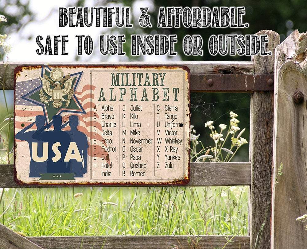 USA Military Alphabet - Metal Sign