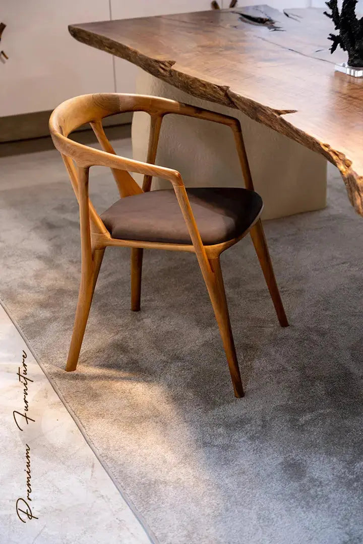 Luxury Premium Solid Walnut Chair - Italian Style