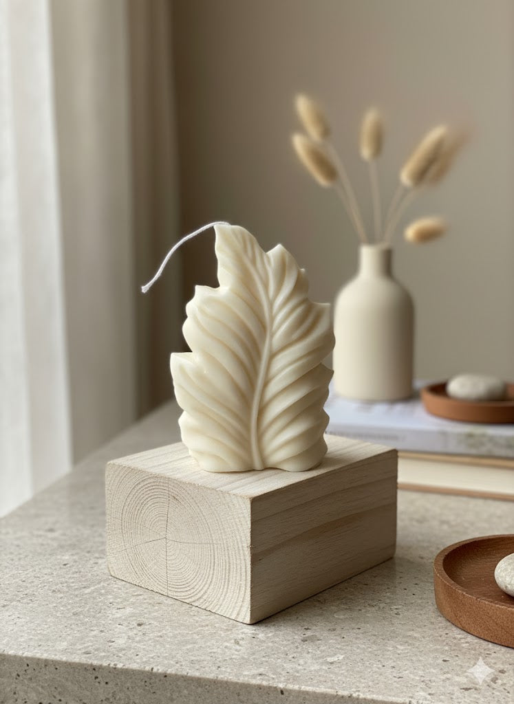 Minimalist Feather Design Candle